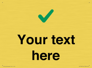 Custom plain background, green tick sign